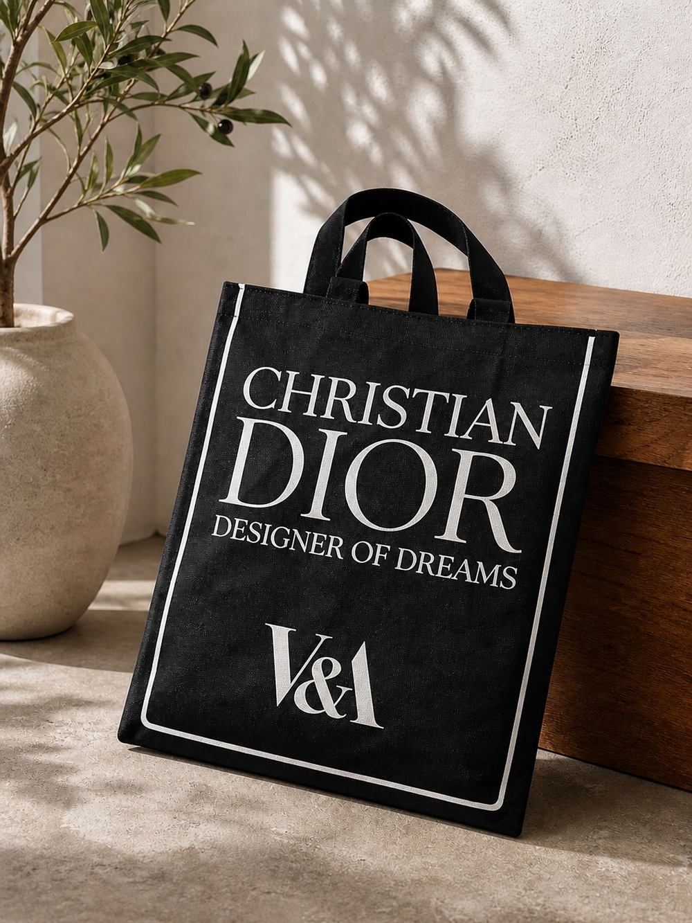 Dior Black Canvas Shoulder Tote Bag NEW GWP